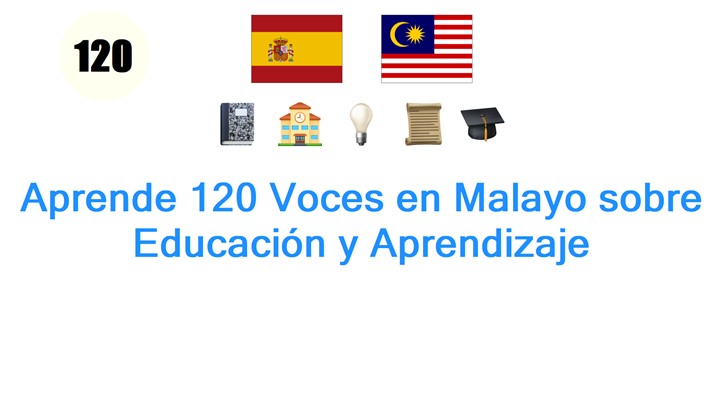 Aprende 120 Voces en Malayo sobre Educación y Aprendizaje